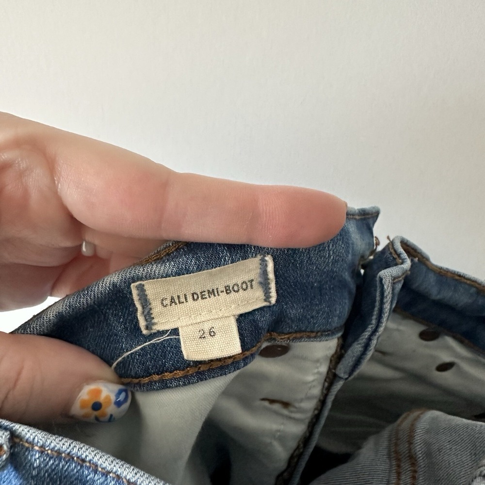 Madewell Bronson Wash Cali Demi Boot Button Front Jeans Women's Size 26 - Picture 7 of 10